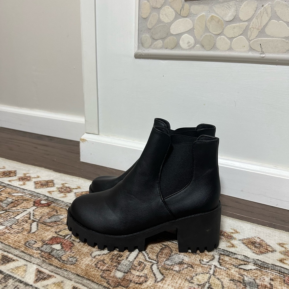 Chunky Black Ankle Booties